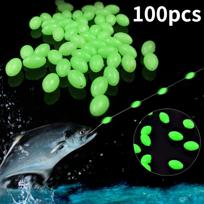 Fishing Equipment Hook - 100pcs/lot Oval Night Luminous Fishing Beads