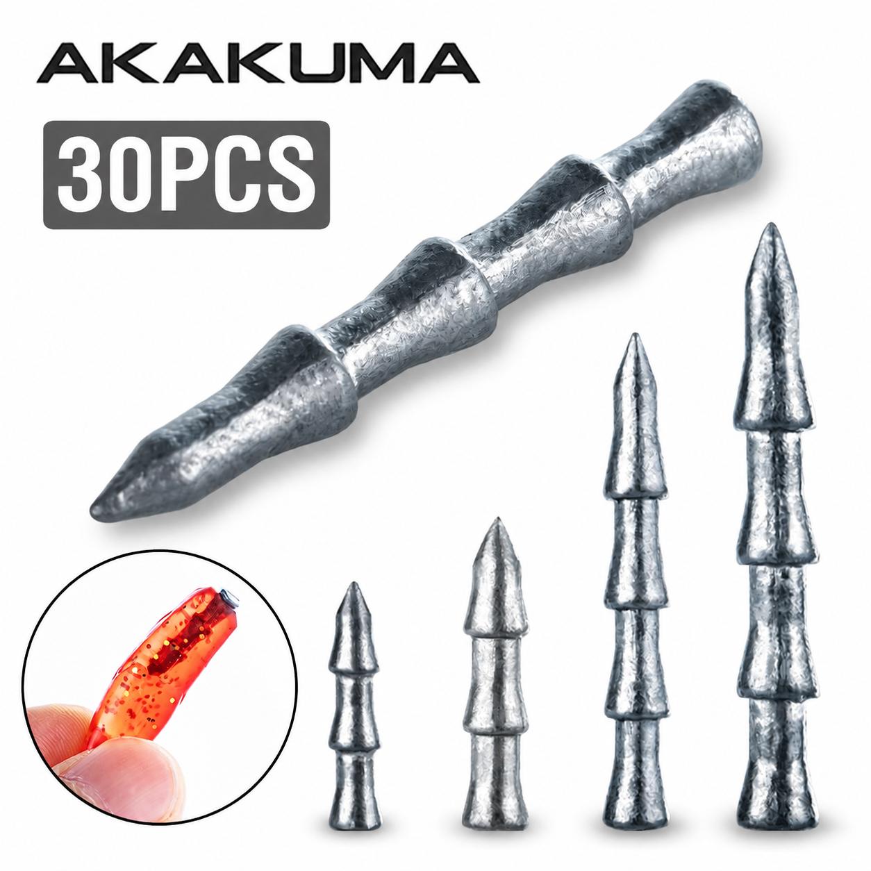 Soft Plastic Lure - 30Pcs Tungsten Nail Weights High Density
