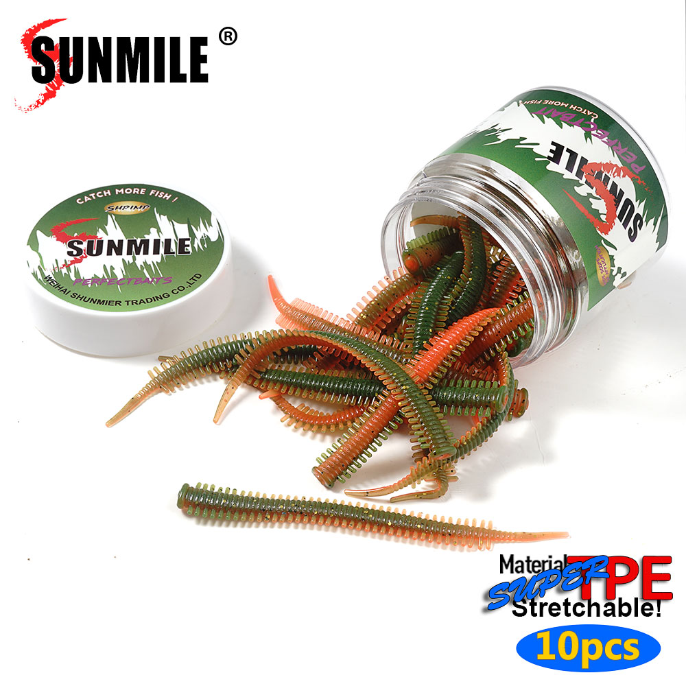 SUNMILE 10pcs Sand Worm Lures  - Soft Plastic Lure review and price