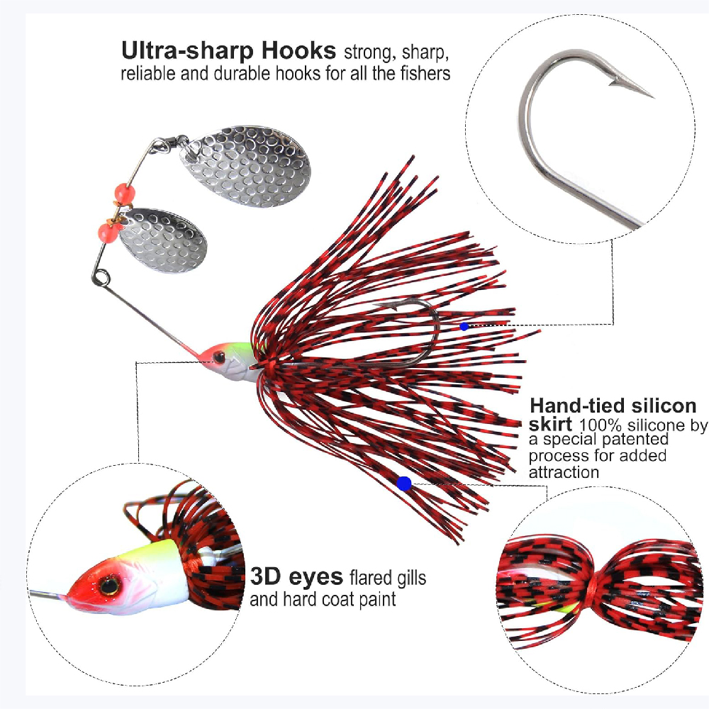 6pcs Spinnerbait Fishing Lures - Fishing Equipment Shop review and price