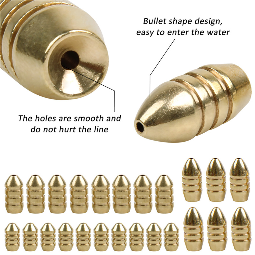 10Pcs Brass Fishing Weight Cop - Fishing Equipment Shop review and price