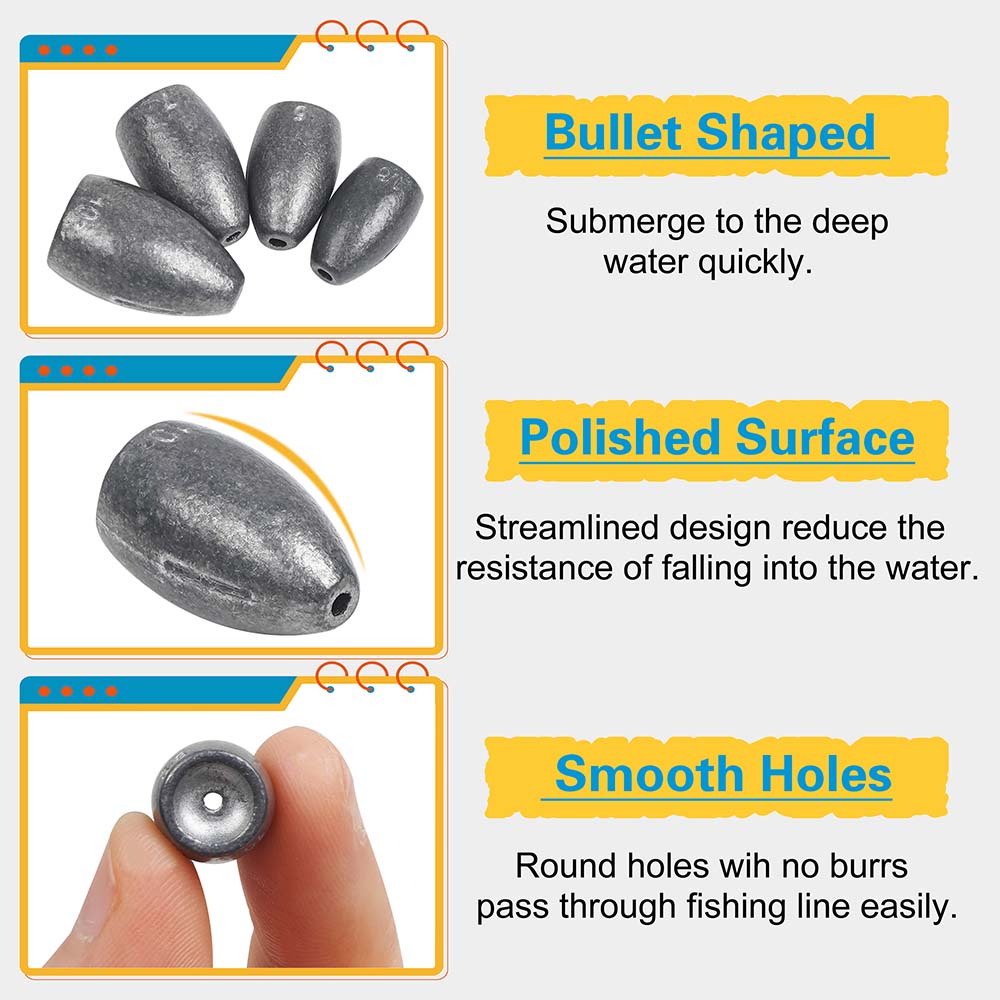 Bullet Fishing Sinkers Weights - Fishing Equipment Shop review and price