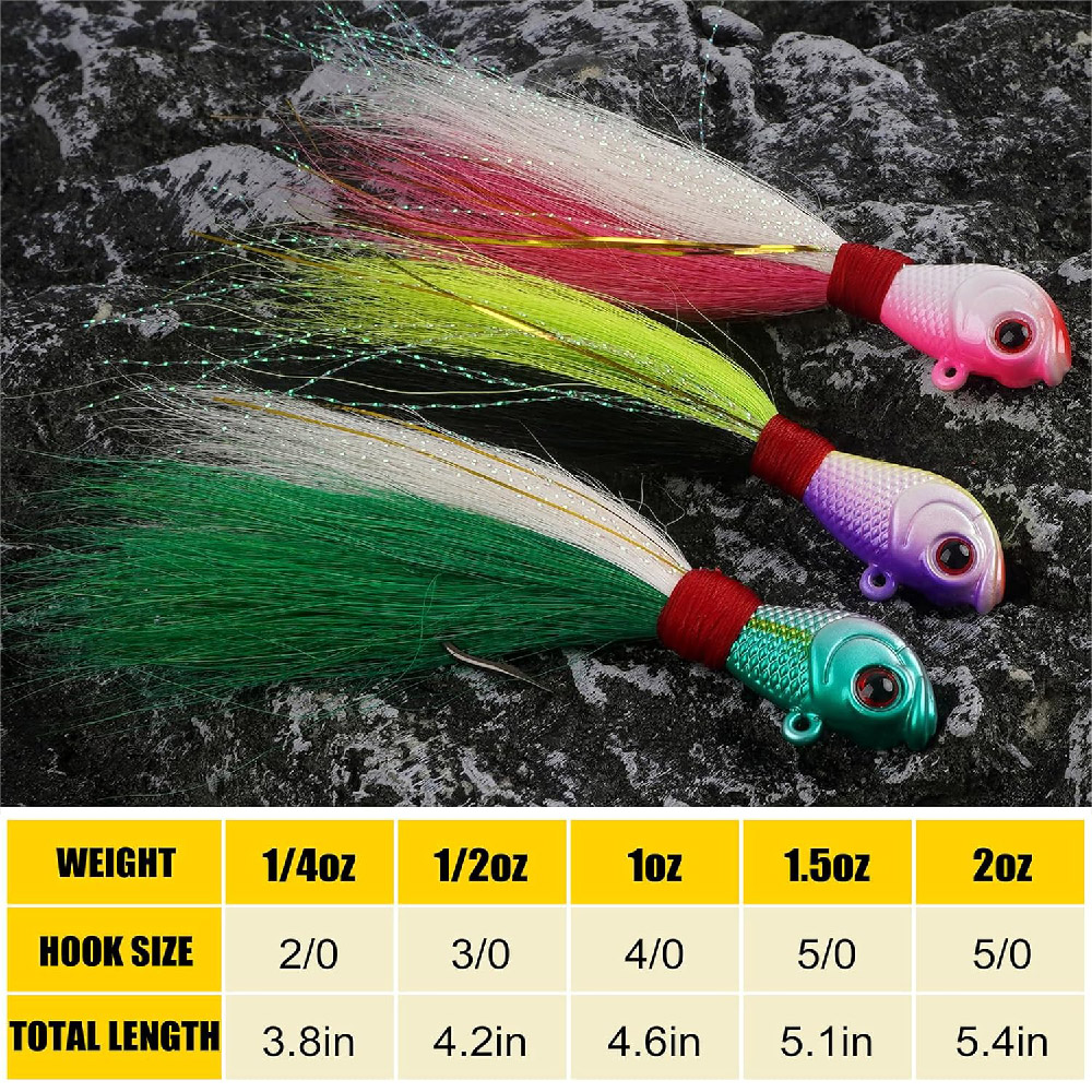 3pcs Bucktail Jigs Saltwater F - Fishing Equipment Shop review and price