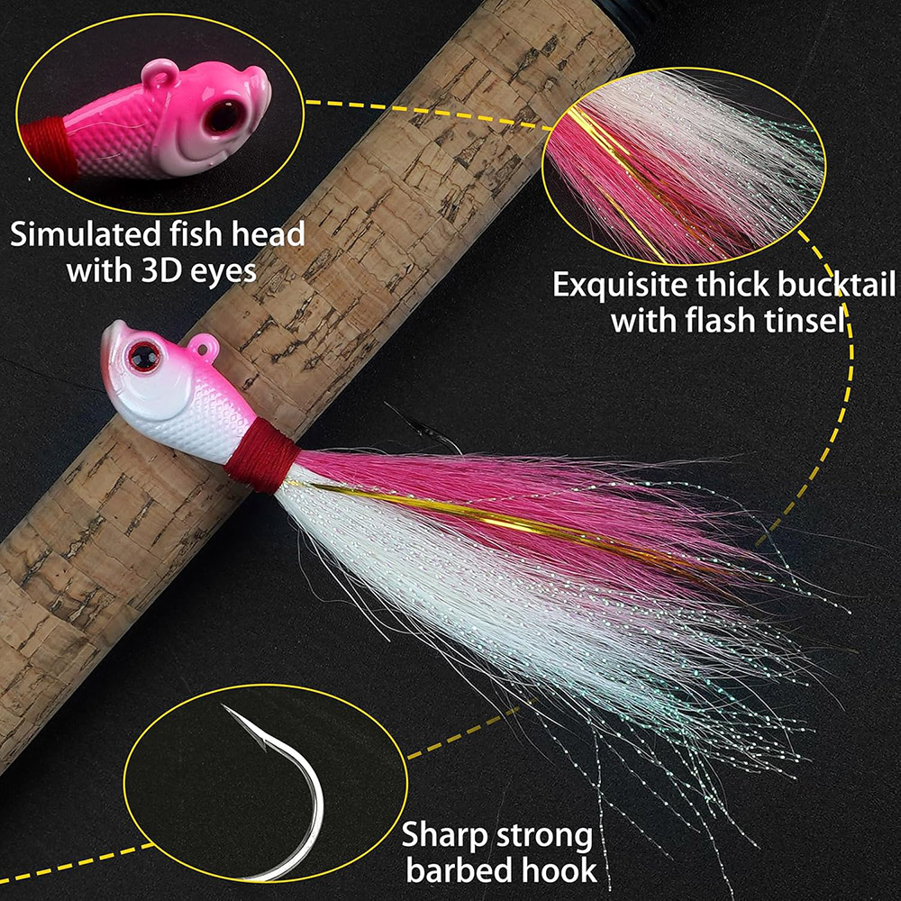 3pcs Bucktail Jigs Saltwater F - Fishing Equipment Shop review and price